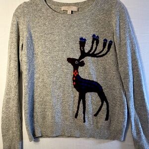 Reindeer Sweater Italian Yarn Wool Christmas Hanukkah Holiday  Festive Cozy Sz S
